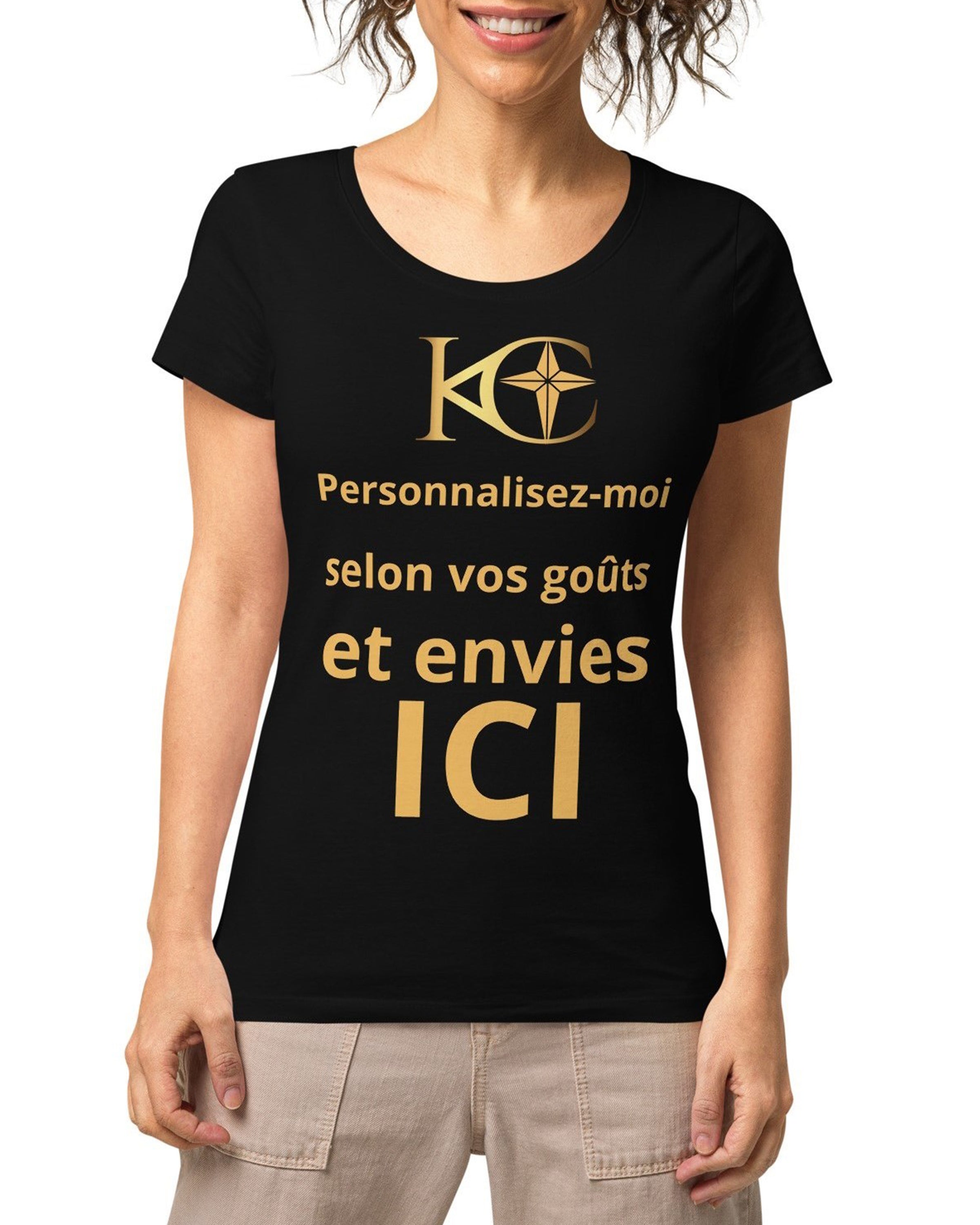 T-shirt éco-responsable femme deep black- Carice - Personnalisable#couleur_deep black