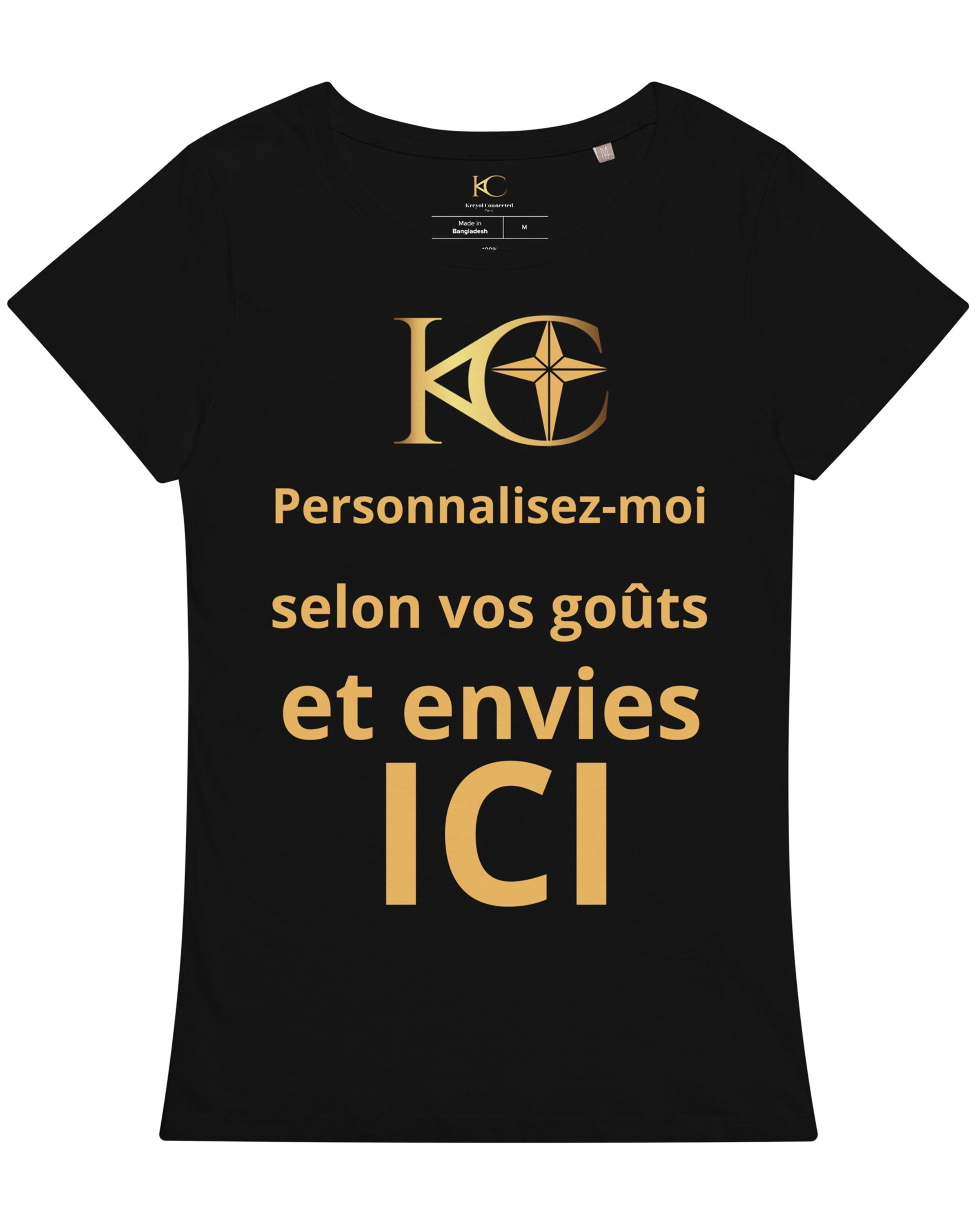 T-shirt éco-responsable femme deep black- Carice - Personnalisable#couleur_deep black