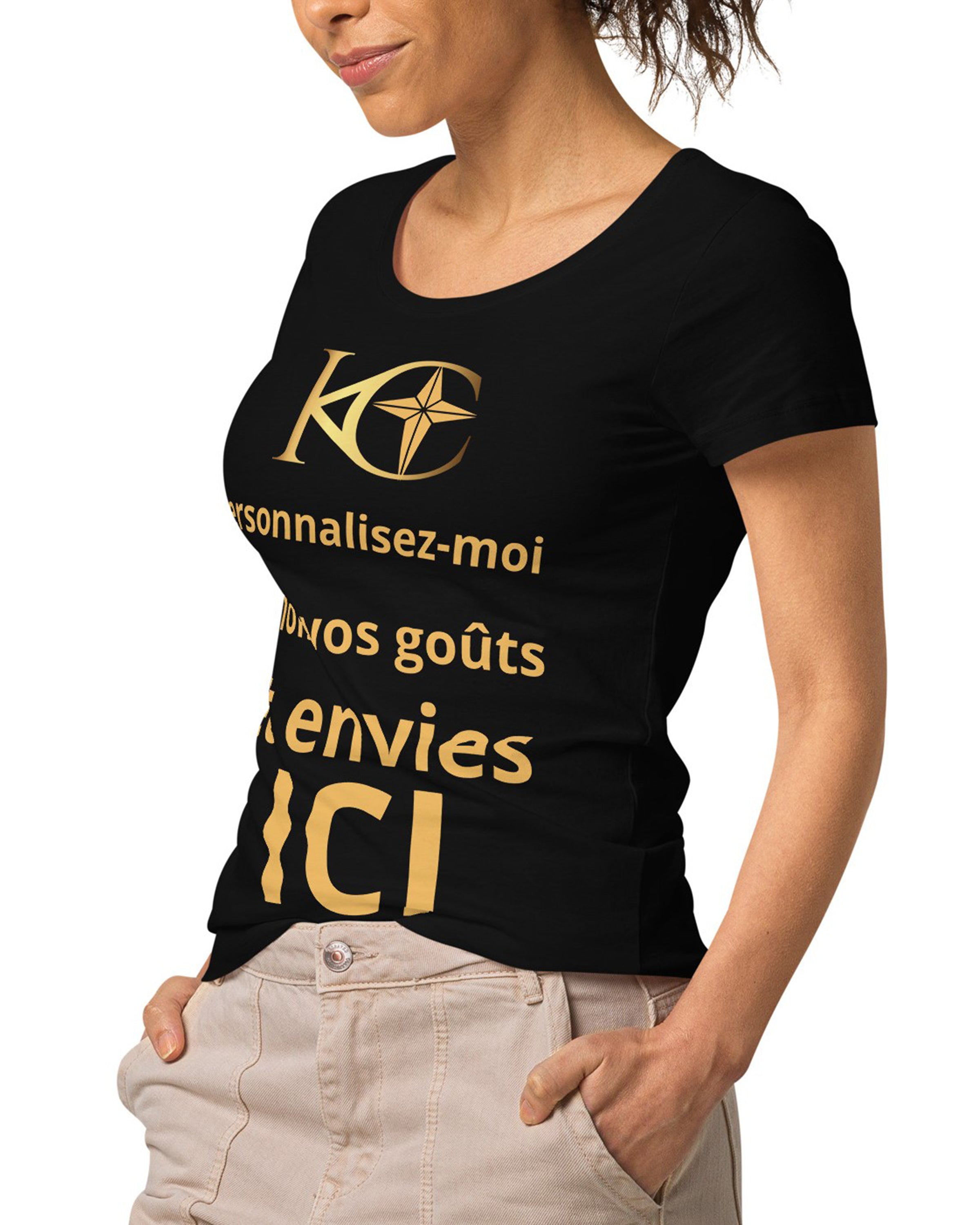 T-shirt éco-responsable femme deep black- Carice - Personnalisable#couleur_deep black