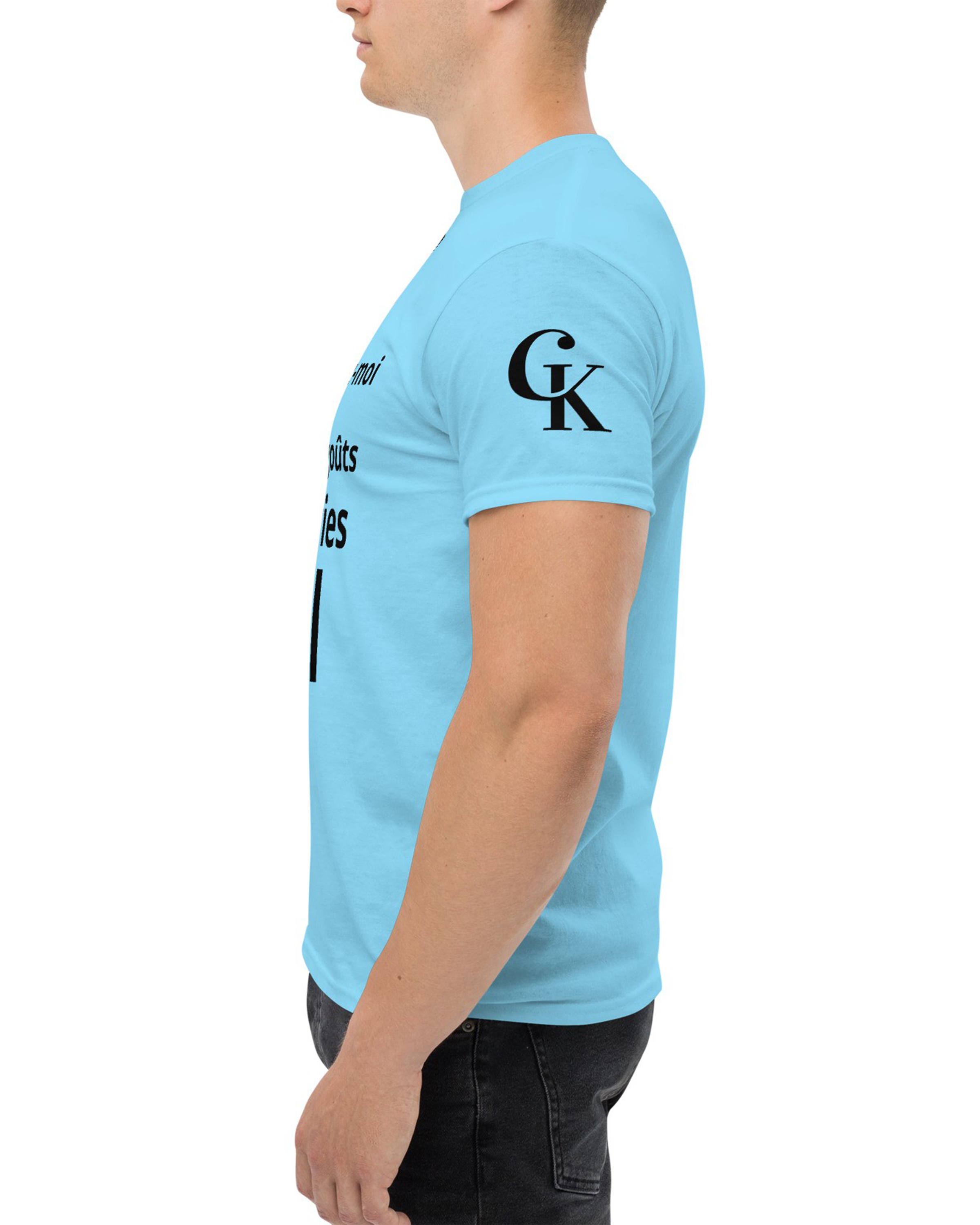 T-shirt homme à Manches Courtes Premium bleu ciel - Baila - Personnalisable#couleur_bleu ciel