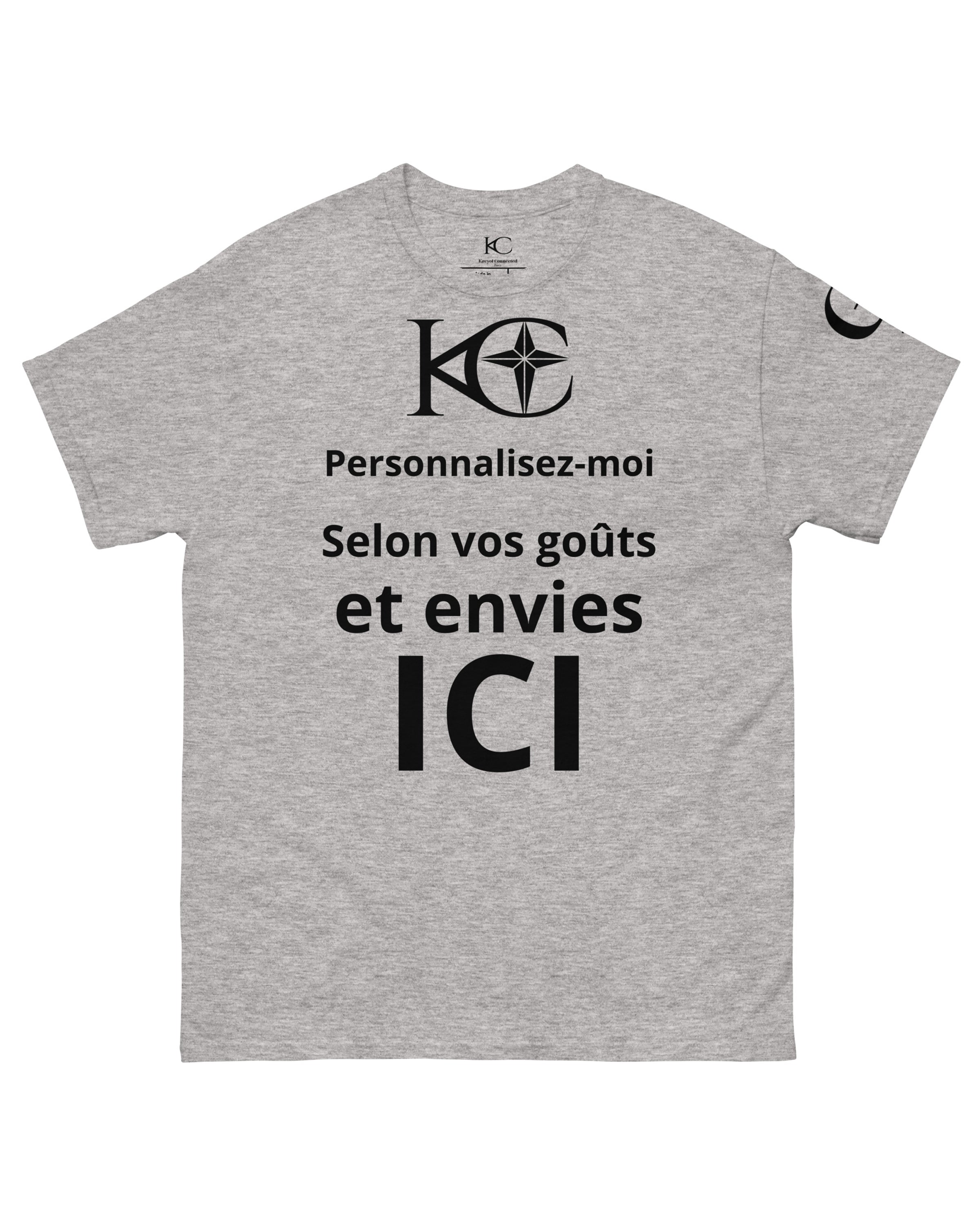 T-shirt homme à Manches Courtes Premium gris sport - Baila - Personnalisable#couleur_gris sport