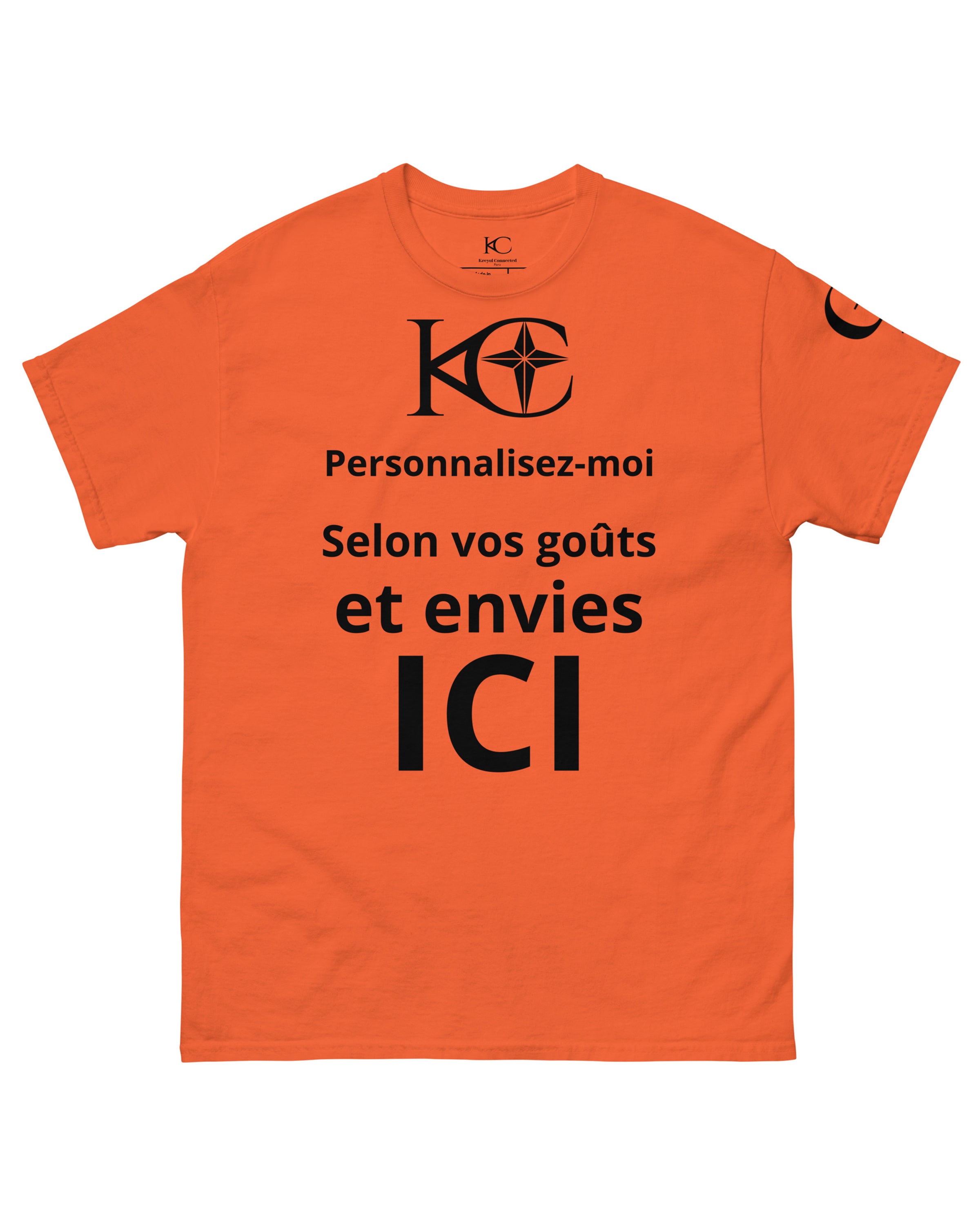 T-shirt homme à Manches Courtes Premium orange - Baila - Personnalisable#couleur_orange