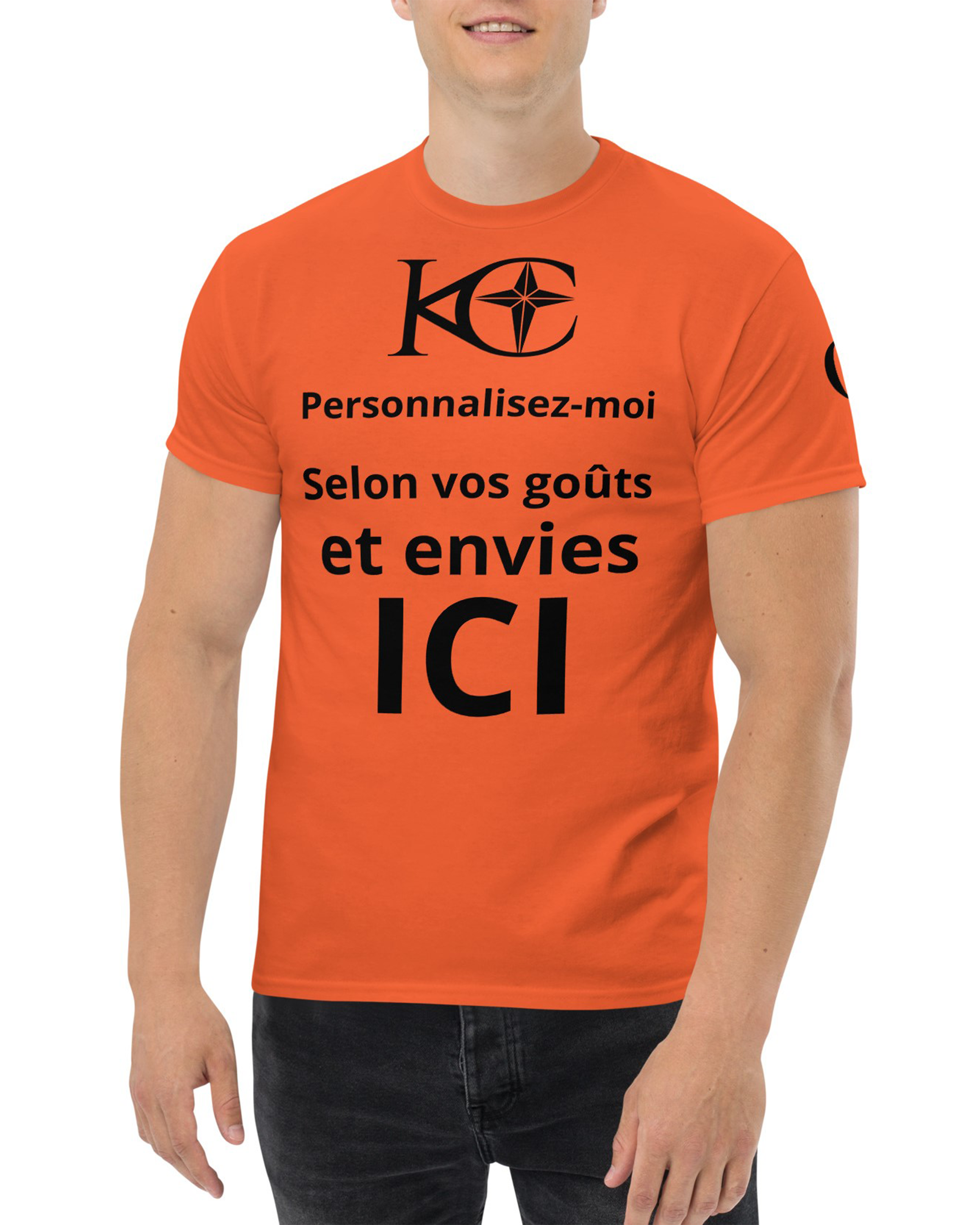 T-shirt homme à Manches Courtes Premium orange - Baila - Personnalisable#couleur_orange