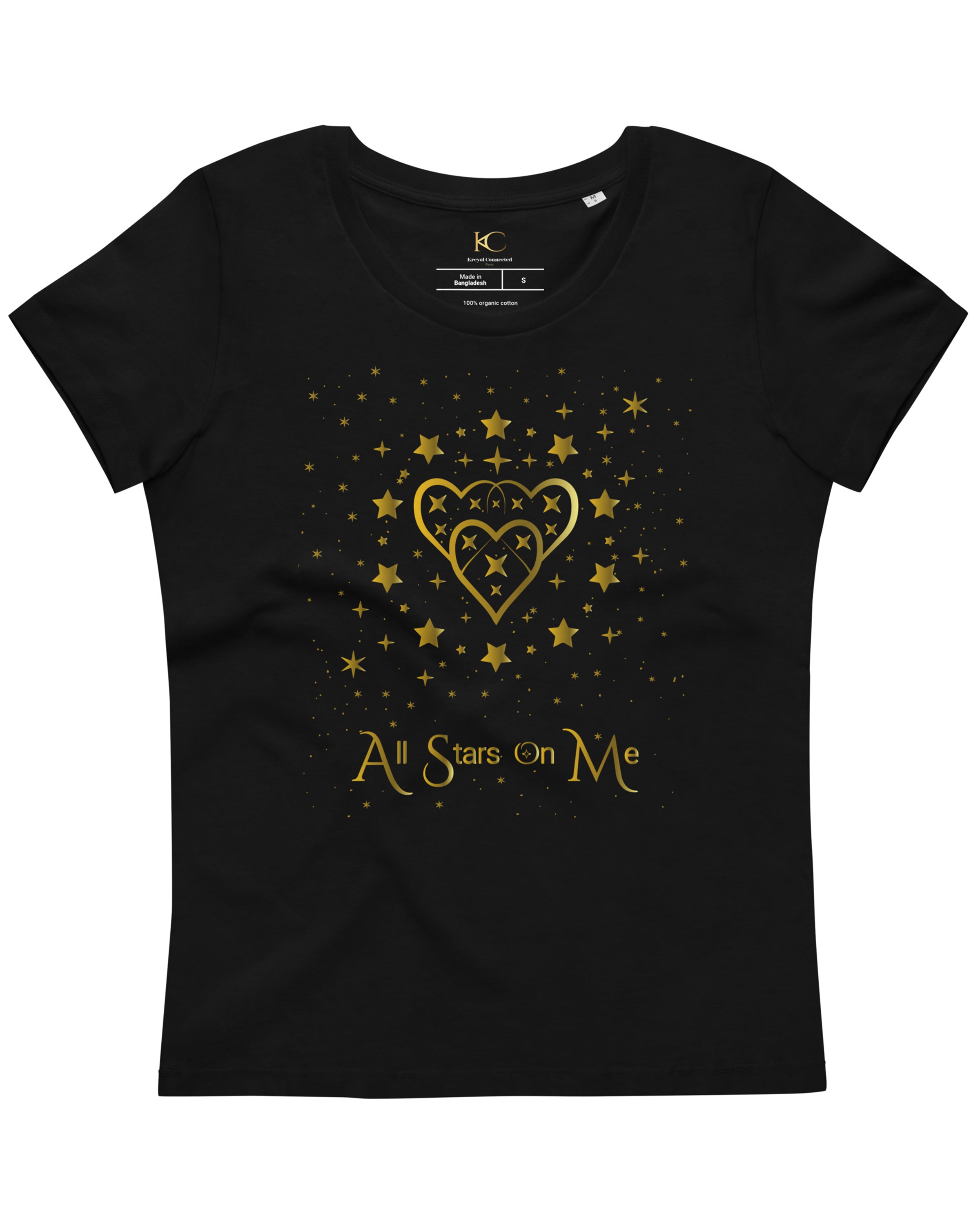 T-shirt moulant écologique femme - Dory noir All stars on Me#couleur_noir