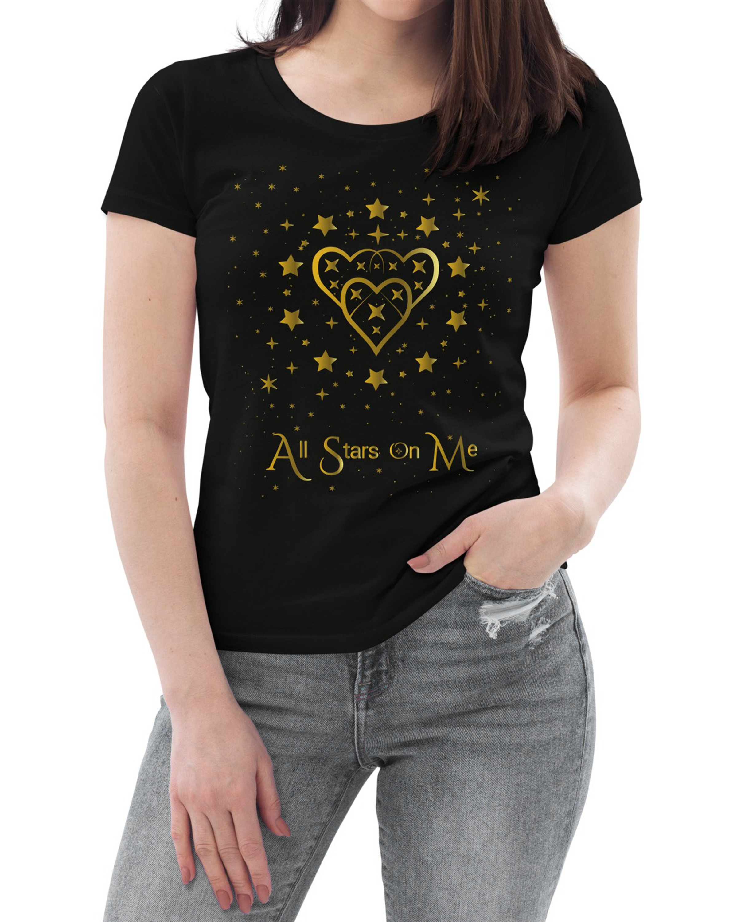 T-shirt moulant écologique femme - Dory noir All stars on Me#couleur_noir