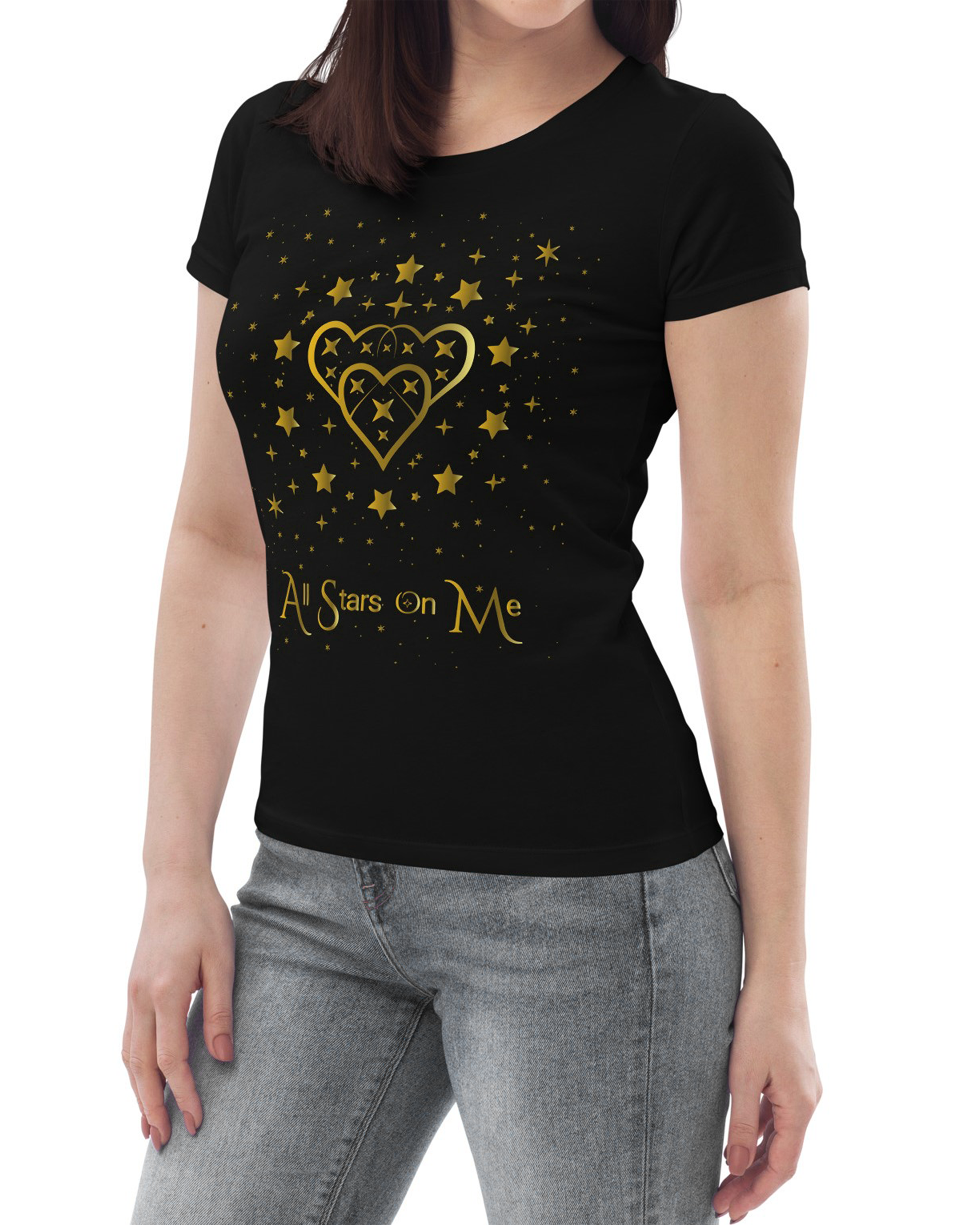 T-shirt moulant écologique femme - Dory noir All stars on Me#couleur_noir