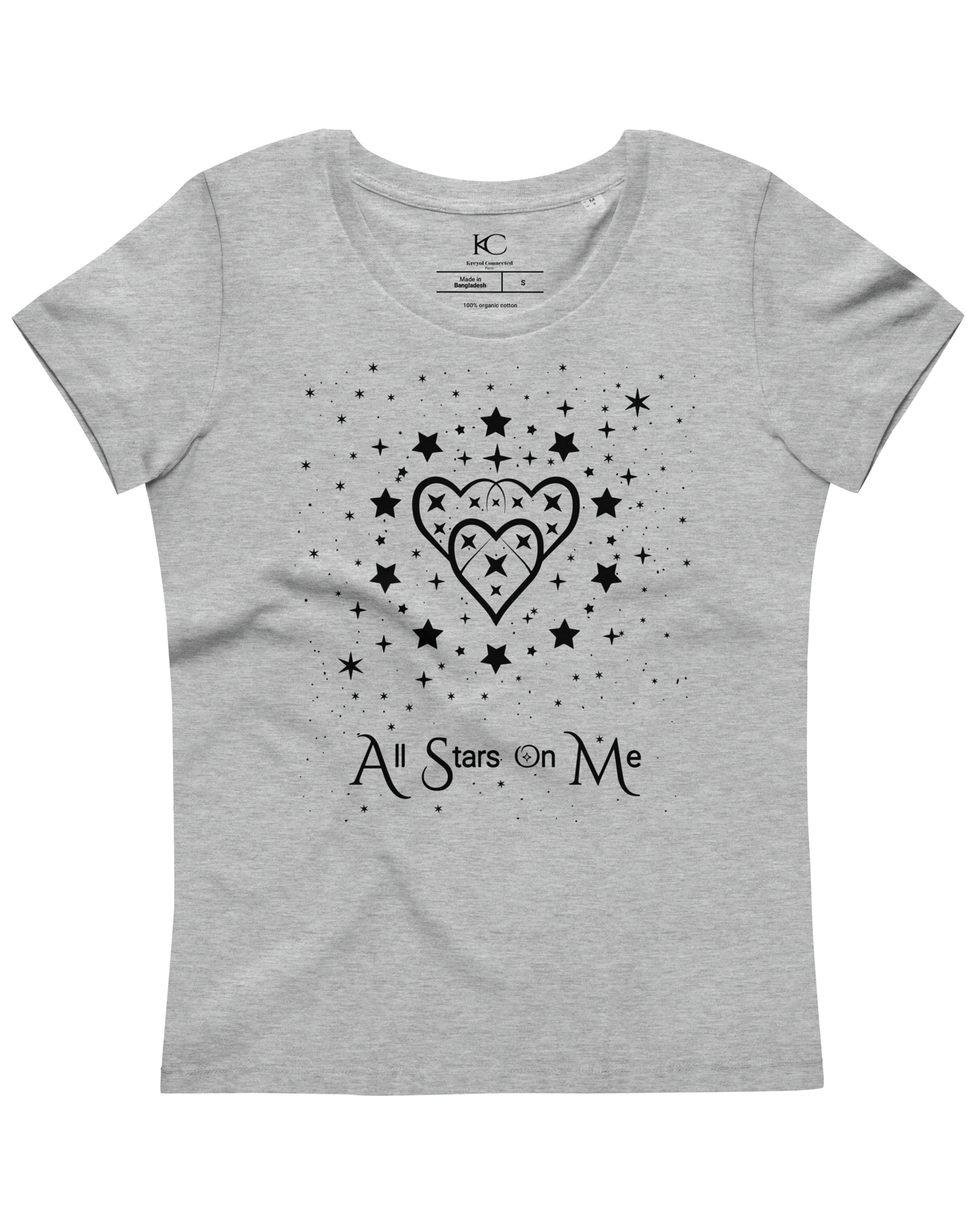 T-shirt moulant écologique femme - Palma Gris chiné - All Stars On Me#couleur_gris chiné