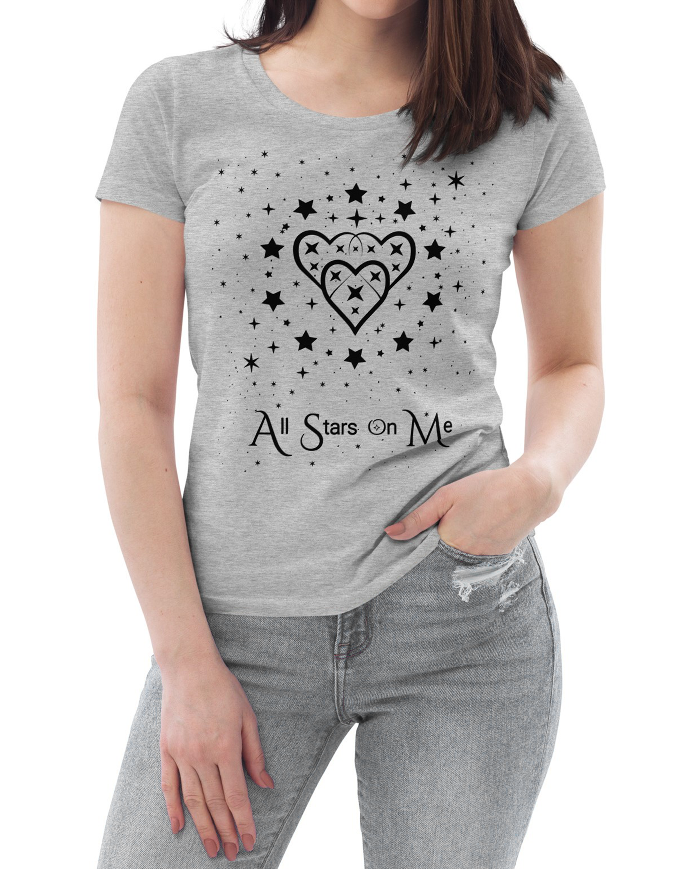 T-shirt moulant écologique femme - Palma Gris chiné - All Stars On Me#couleur_gris chiné