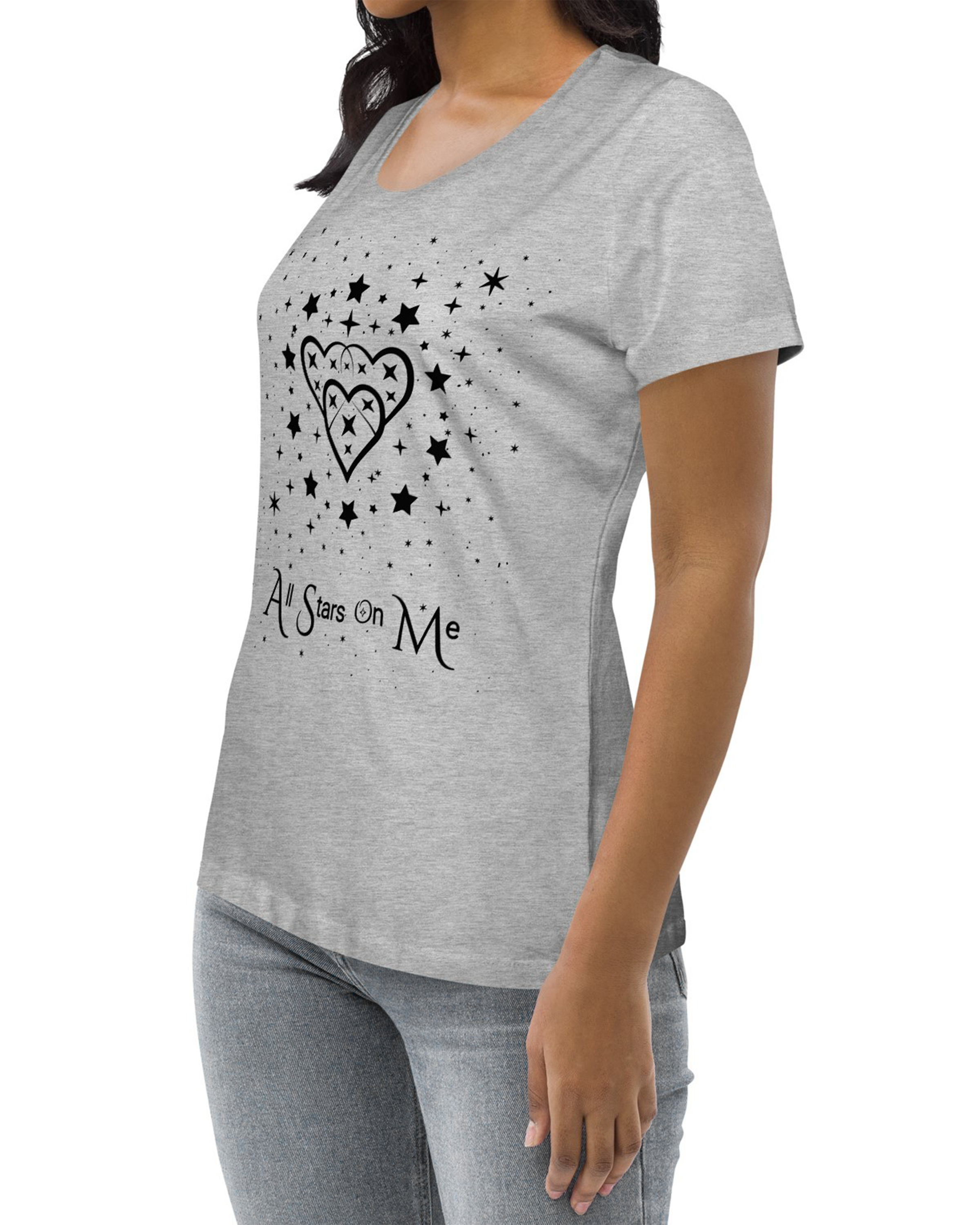 T-shirt moulant écologique femme - Palma Gris chiné - All Stars On Me#couleur_gris chiné