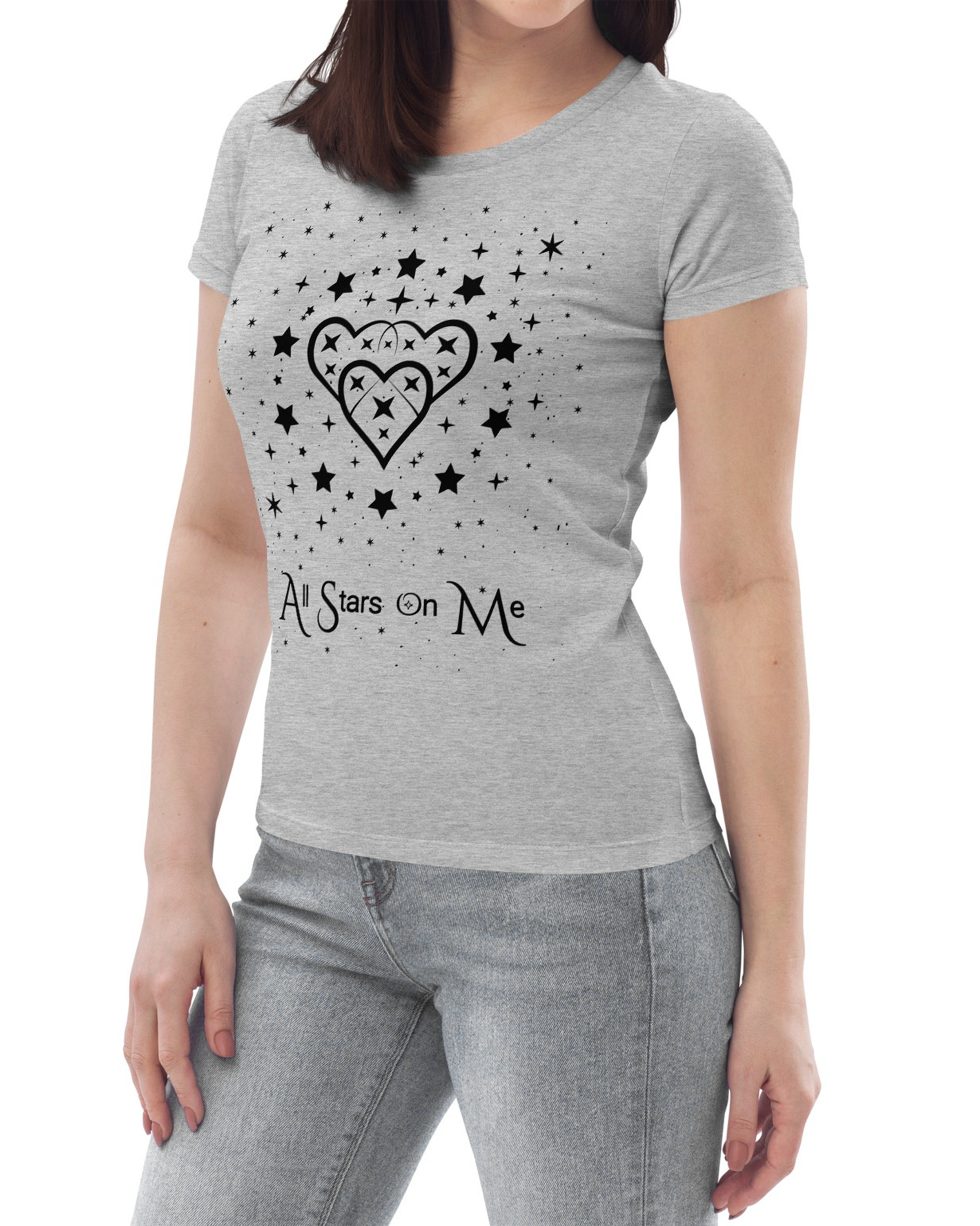 T-shirt moulant écologique femme - Palma Gris chiné - All Stars On Me#couleur_gris chiné