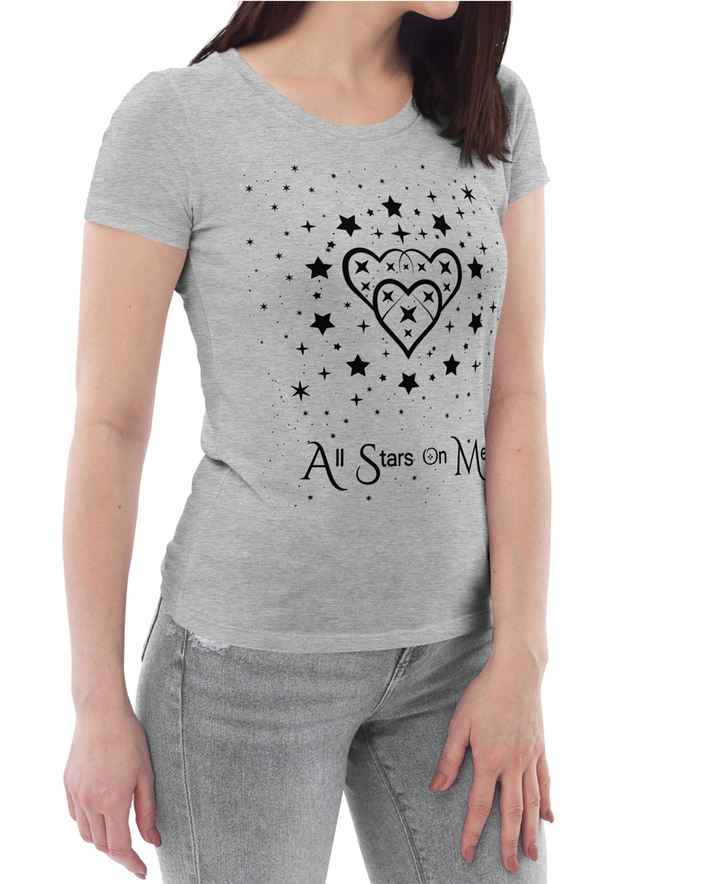 T-shirt moulant écologique femme - Palma Gris chiné - All Stars On Me#couleur_gris chiné