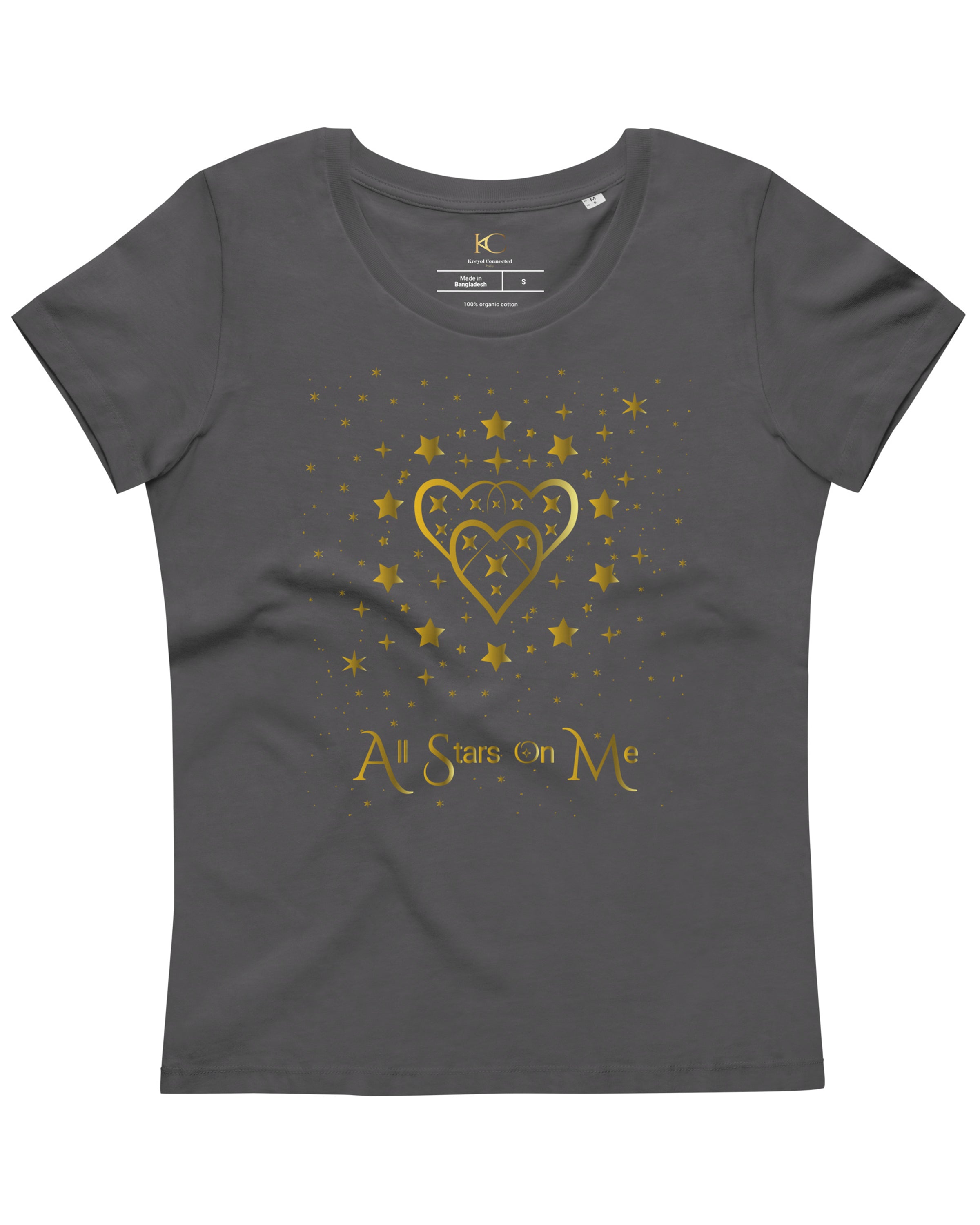 T-shirt moulant écologique femme - Dory anthracite All stars on Me#couleur_anthracite