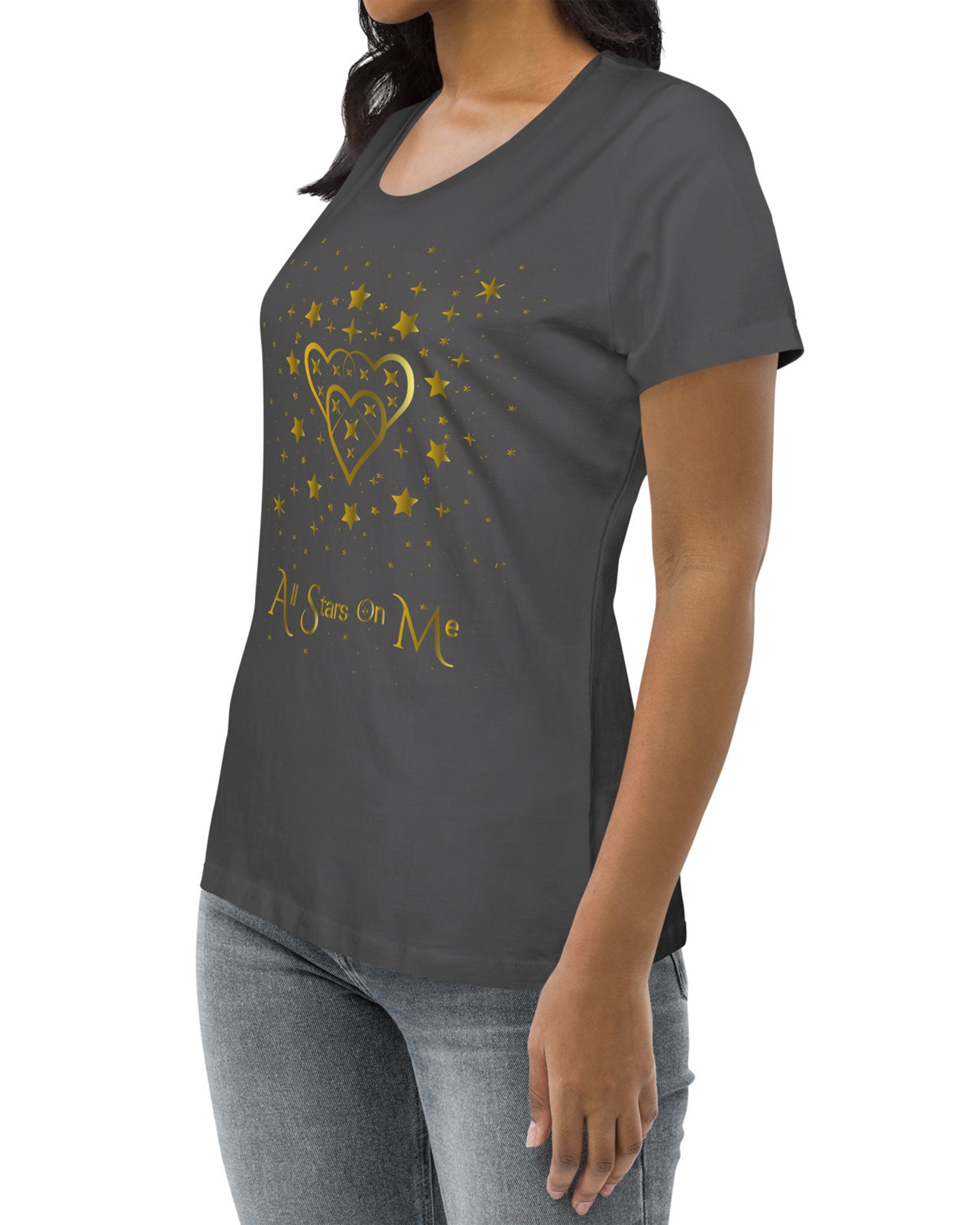 T-shirt moulant écologique femme - Dory anthracite All stars on Me#couleur_anthracite