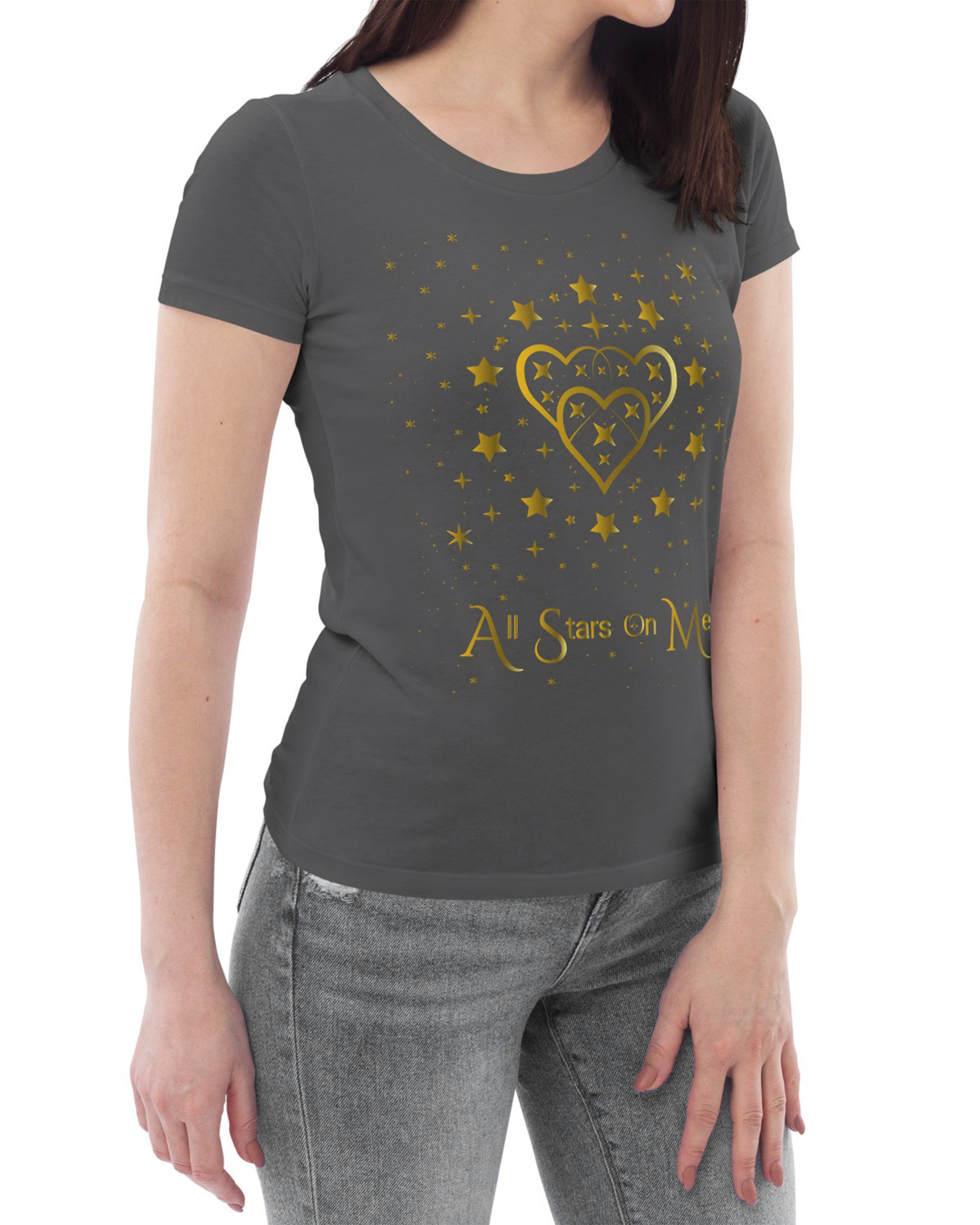 T-shirt moulant écologique femme - Dory anthracite All stars on Me#couleur_anthracite