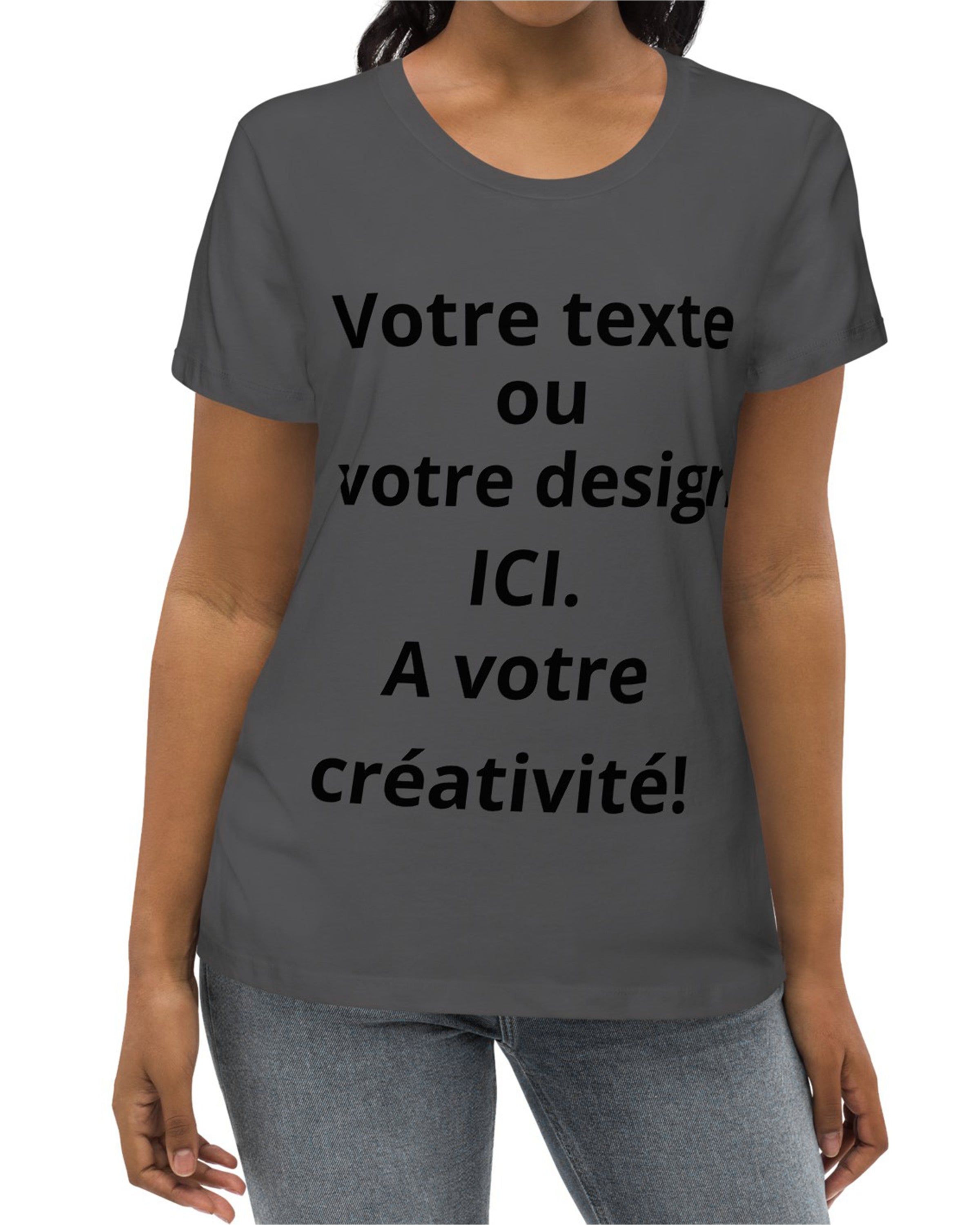 T-shirt moulant écologique femme anthracite - Personnalisable#couleur_anthracite