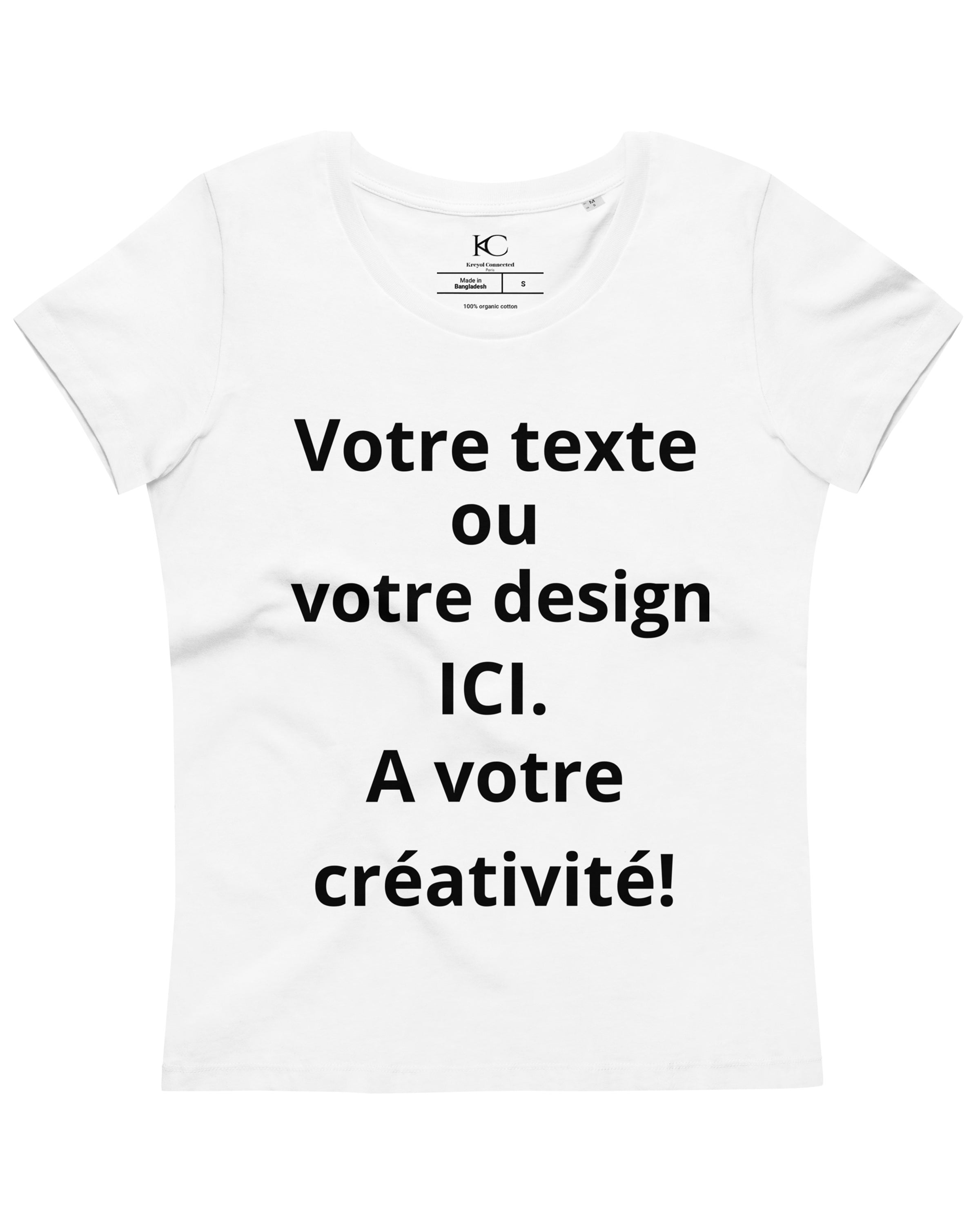 T-shirt moulant écologique femme blanc - Personnalisable#couleur_blanc